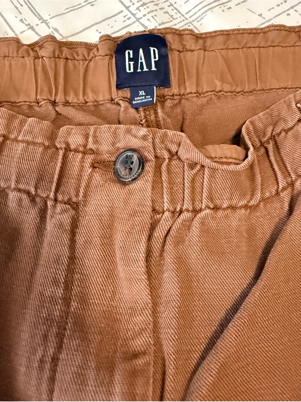 GAP Women’s Chino Jogger Pants Wide Leg Brown Size XL - Picture 4 of 10